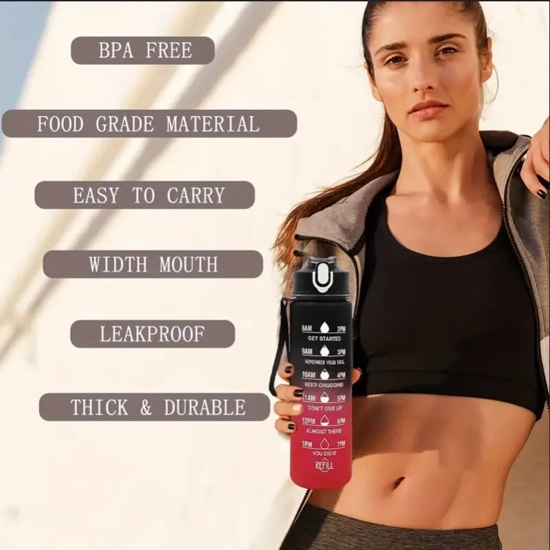 Gourde de Sport avec Paille & Suivi d’Hydratation – Étanche & Pratique