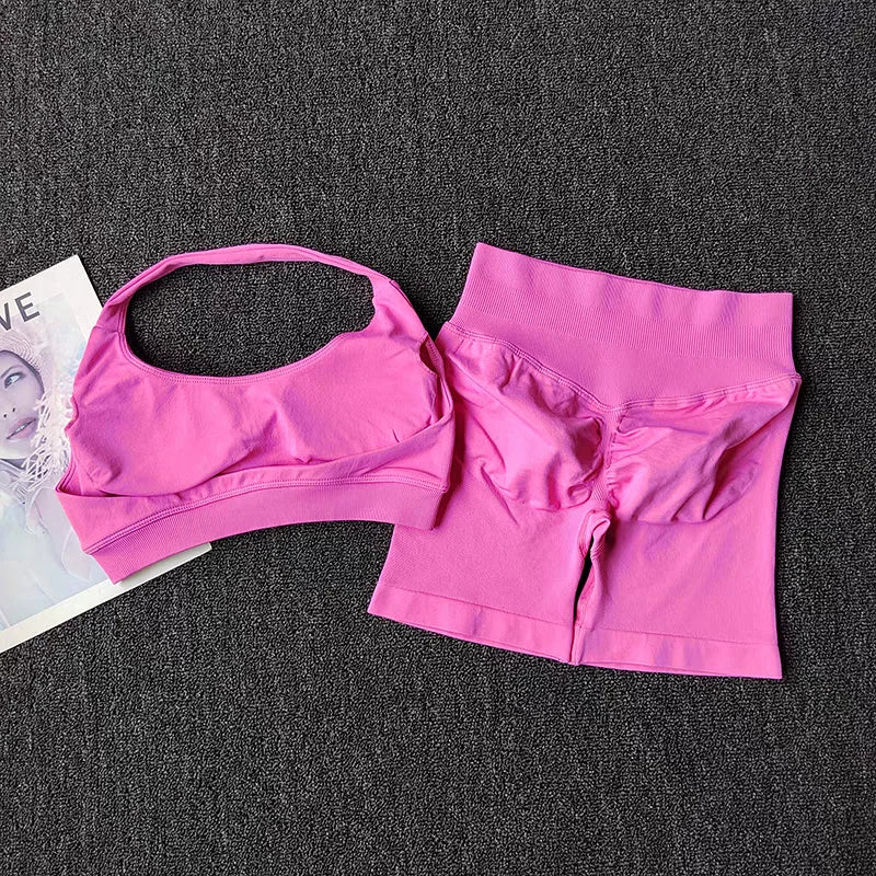 2 Pieces Yoga Suit – Ensemble Brassière & Short Seamless