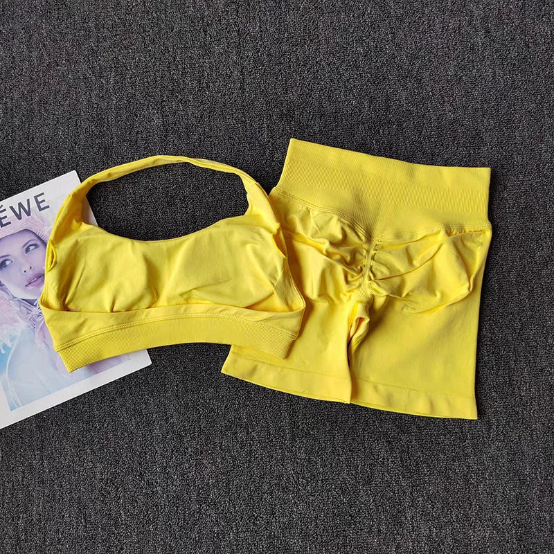 2 Pieces Yoga Suit – Ensemble Brassière & Short Seamless