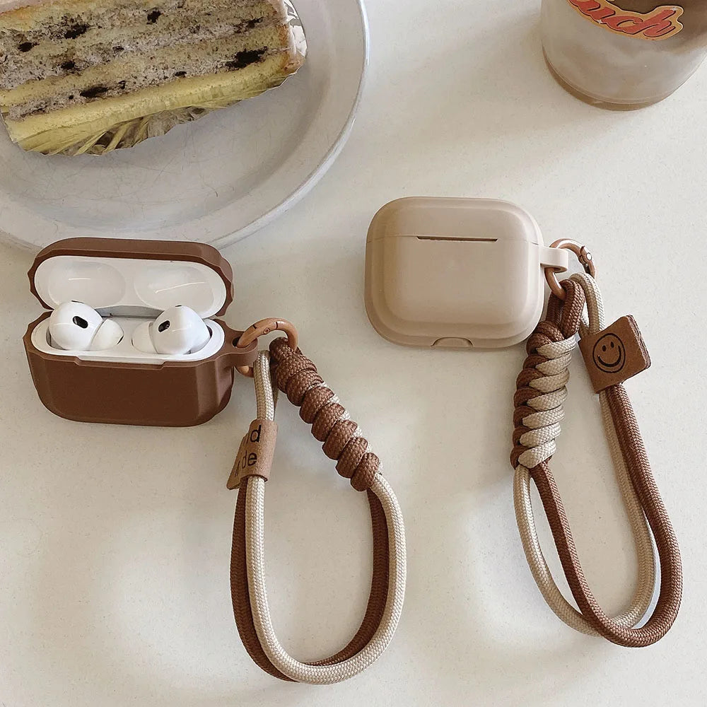 "Coque AirPods silicone caramel avec bracelet anti-chute – protection couple, compatible AirPods 2, 3 et Pro" ✅o 2 bluetooth charging box case