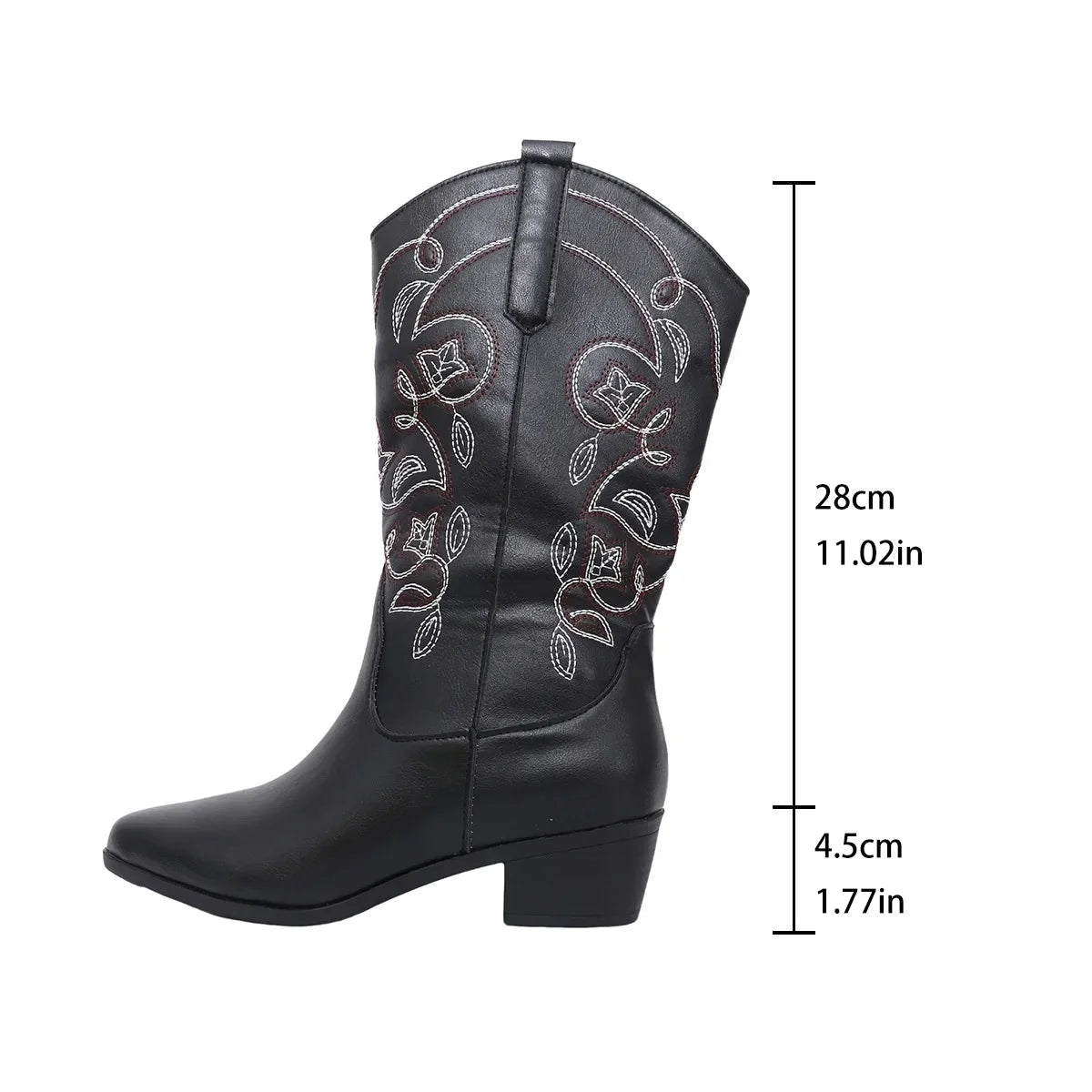 ✨ Bottes Western Femme – Talon Moyen & Bout Pointu