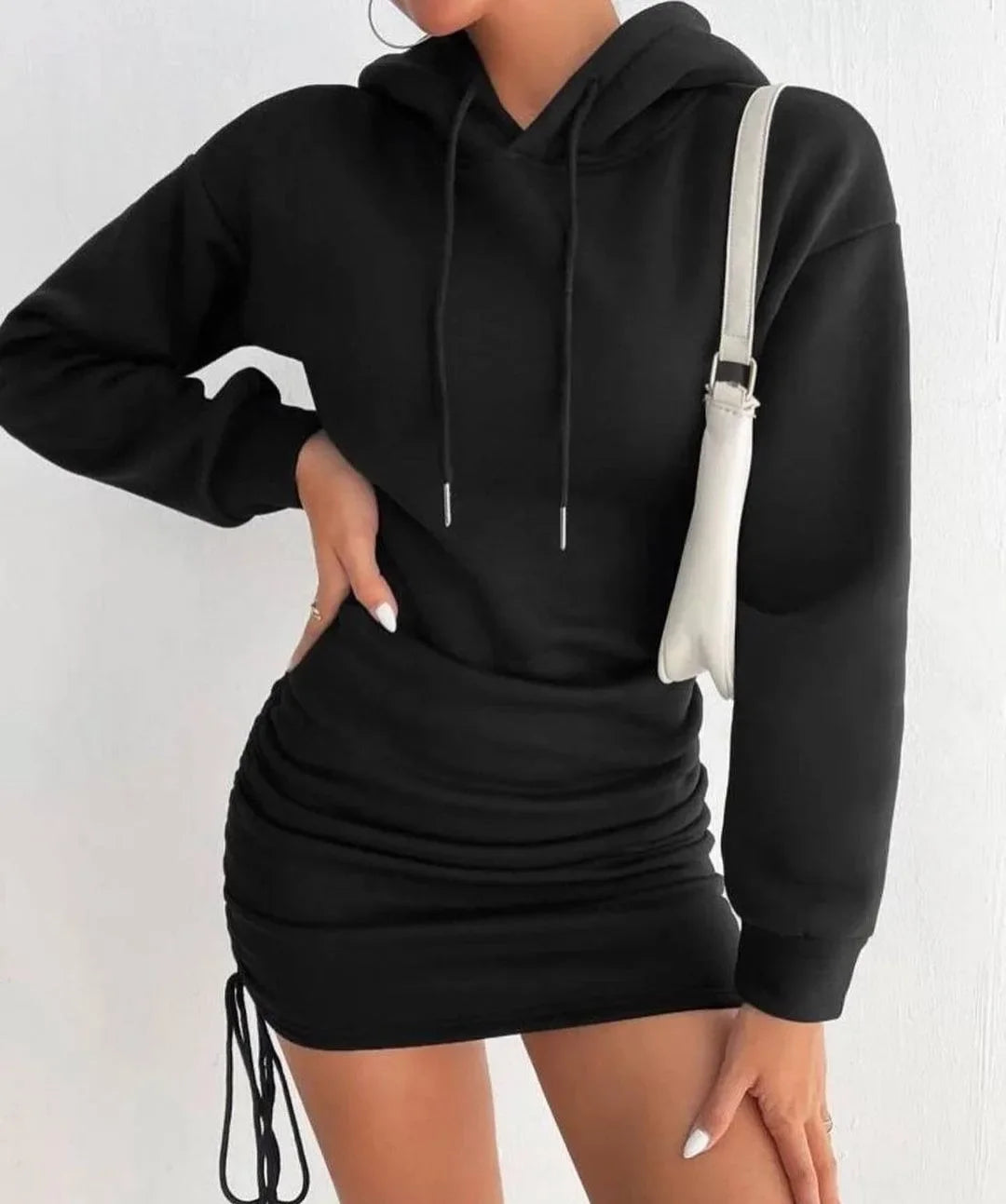 🌸 Robe Sweat à Capuche Froncée
