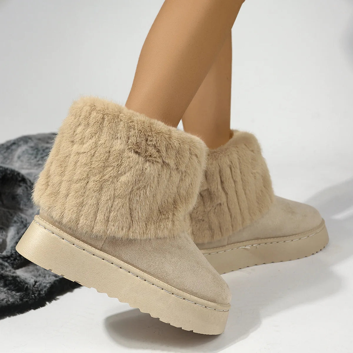 ✨ LS Shop : Bottines Hiver Chaudes – Bout Rond, Confort Maxi & Look Stylé ❄️🖤