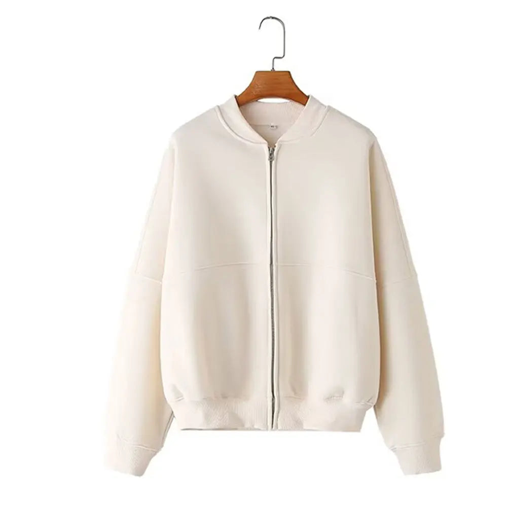 Ensemble Femme 2 Pièces – Bomber Zippé & Pantalon Large Taille Haute