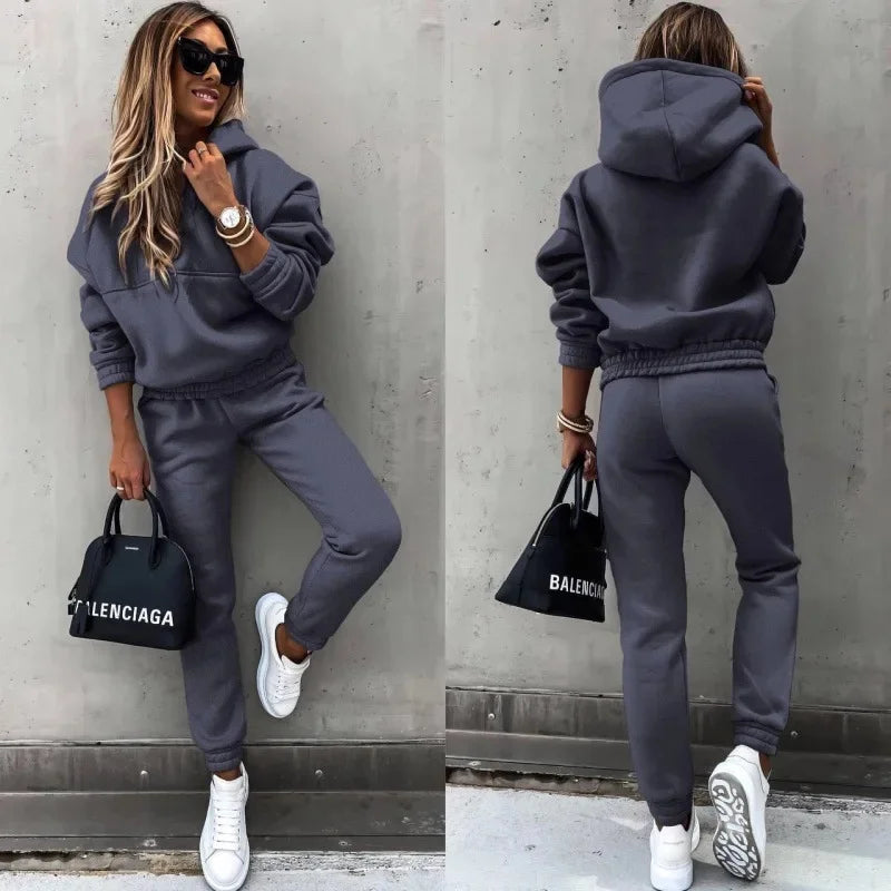 ✨ Ensemble Sweatshirt et Pantalon Femme | Streetwear Confortable Automne/Hiver ✨