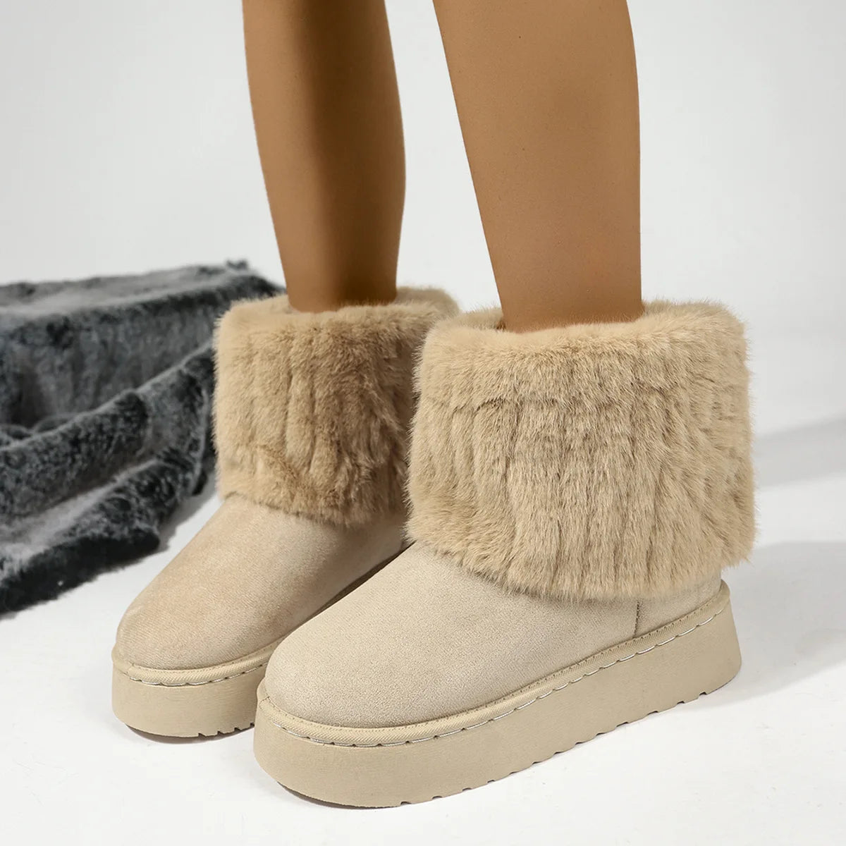 ✨ LS Shop : Bottines Hiver Chaudes – Bout Rond, Confort Maxi & Look Stylé ❄️🖤