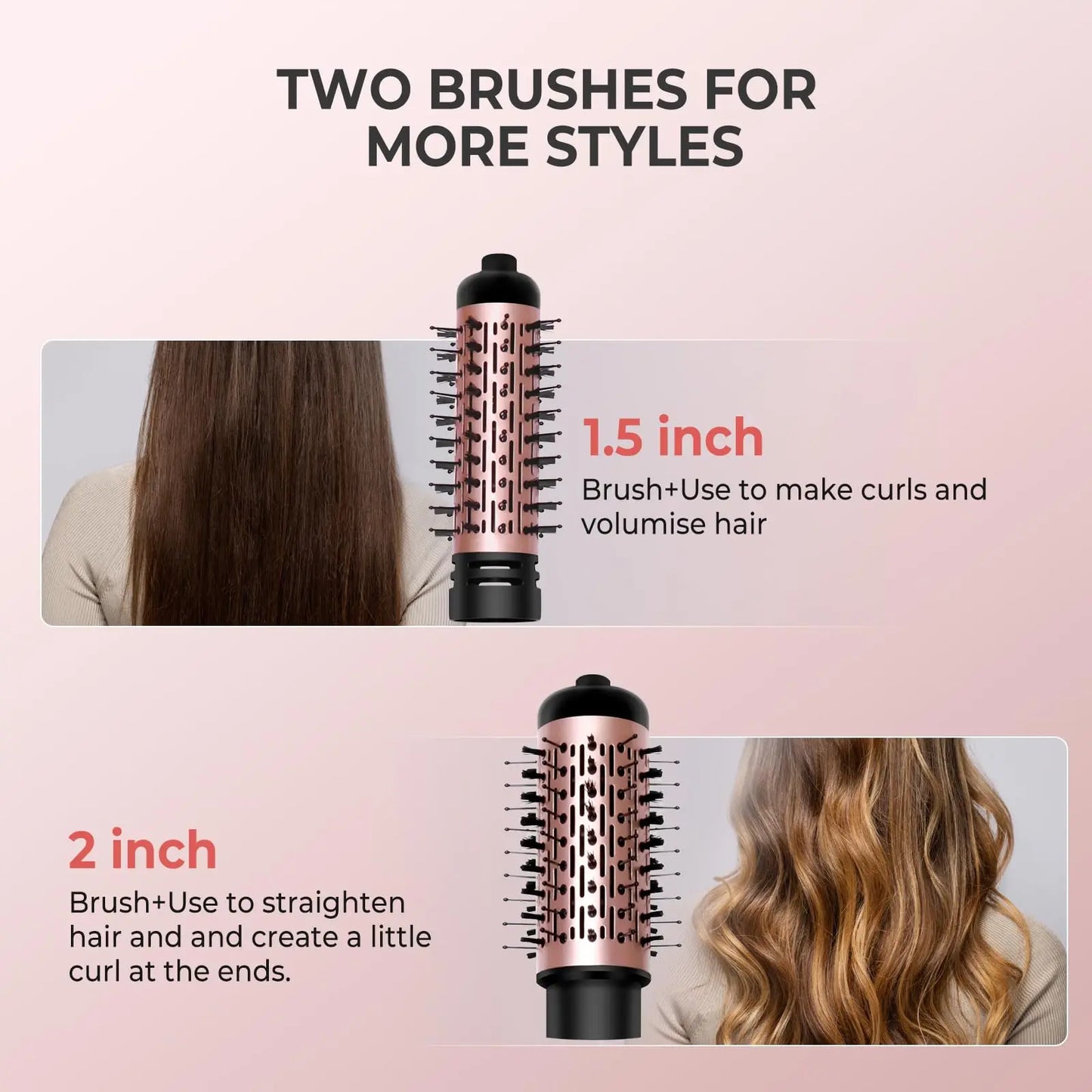 Brosse Sèche-Cheveux 3-en-1 Rotative – Séchage, Volume & Boucles en un seul geste | LS SHOP