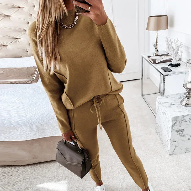 🍂 Ensemble Sport Femme Automne | Sweatshirt & Pantalon à Cordons Confortable et Tendance 🍂