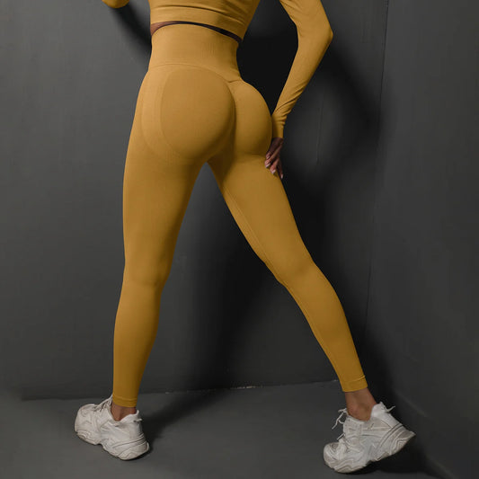 Leggings taille haute pour femmes, sans couture, push-up, sport, fitness, course, effet fessier galbant, pantalon de yoga hautement élastique, leggings de sport. ✅