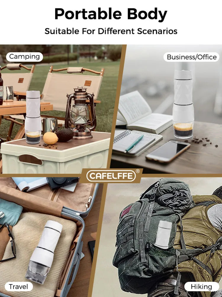 ☕️✨ Cafelffe 3-en-1 | Machine à Café Portable 🔥❄️ Capsules & Moulu | Espresso Manuel Voyage 🚶‍♂️🌍
