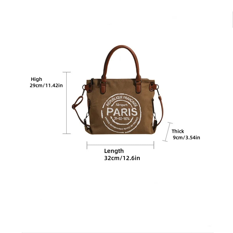 Sac Tote en Toile pour Femmes – Grande Capacité, Style Tendance Décontracté pour École, Travail et Sorties