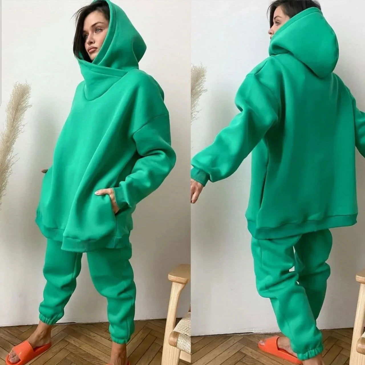 ❄️ Ensemble Femme Hiver – Confort & Style Hoodie Sweatshirts Long Pant