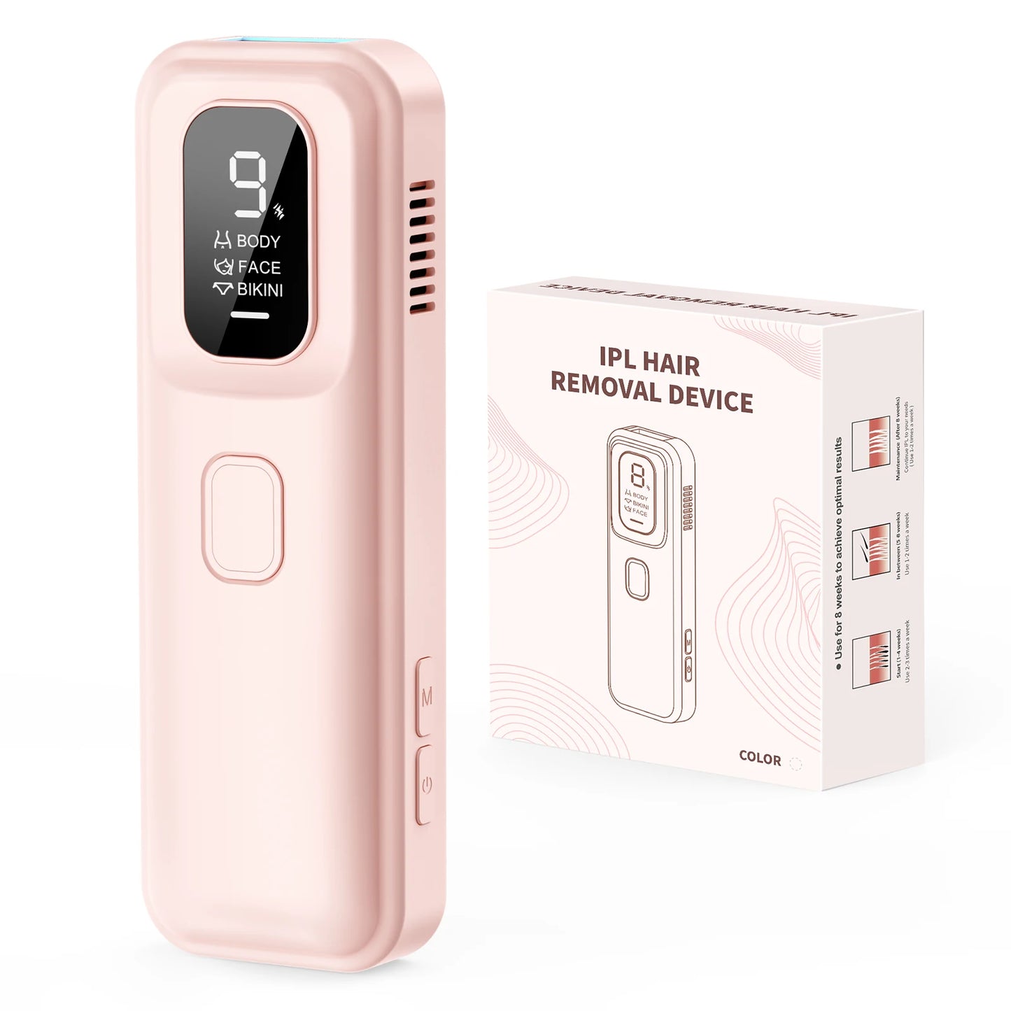 Épilateur à Lumière Pulsée IPL – 9 Niveaux, Flash Illimité, Refroidissement Ice-Cooling, Résultats Durables