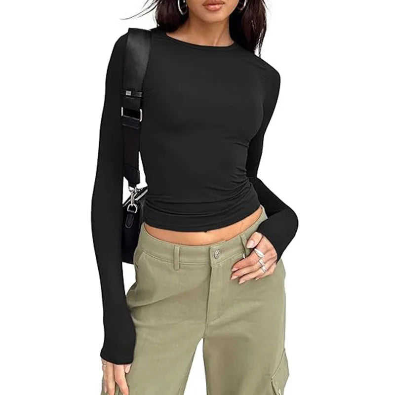 T-shirt Femme Toutes Saisons – Manches Longues, Coupe Slim