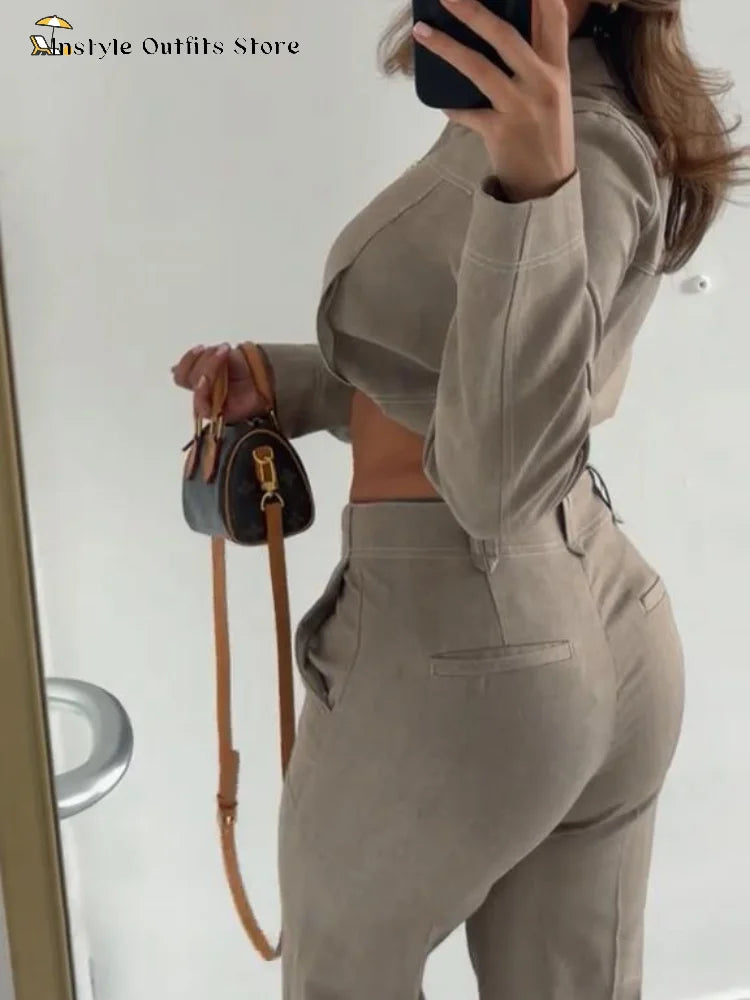✨ Ensemble Streetwear Femme 2025 – Crop Top & Pantalon Lin-Coton, Style Décontracté ✨