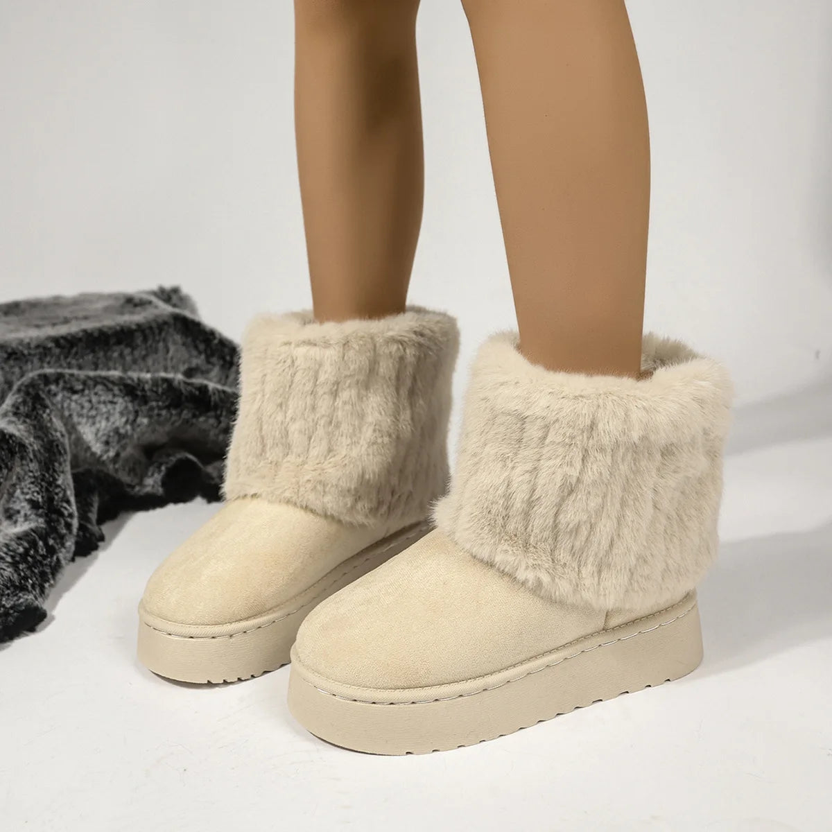 ✨ LS Shop : Bottines Hiver Chaudes – Bout Rond, Confort Maxi & Look Stylé ❄️🖤