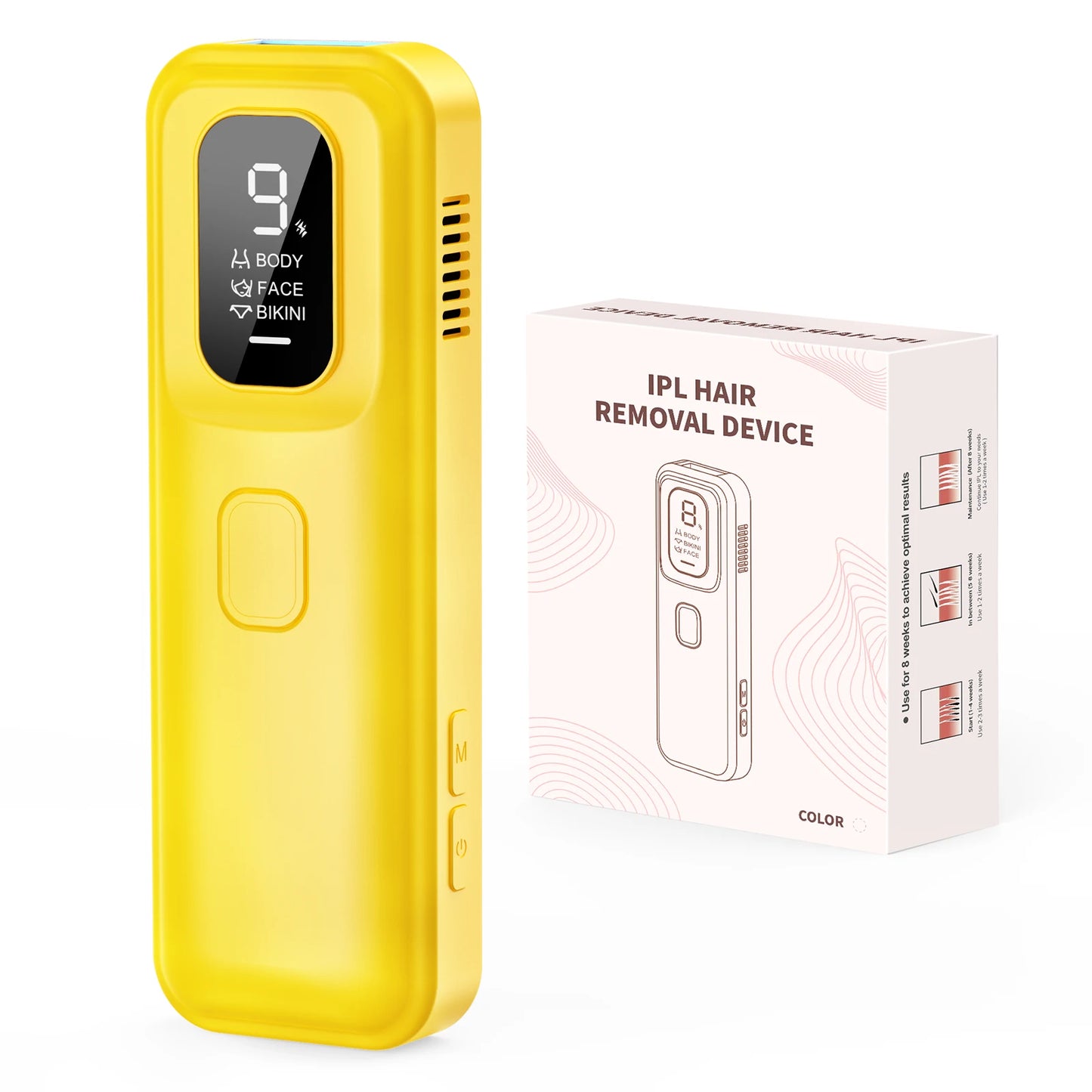 Épilateur à Lumière Pulsée IPL – 9 Niveaux, Flash Illimité, Refroidissement Ice-Cooling, Résultats Durables