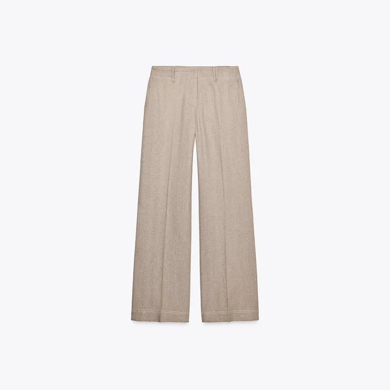 ✨ Ensemble Streetwear Femme 2025 – Crop Top & Pantalon Lin-Coton, Style Décontracté ✨