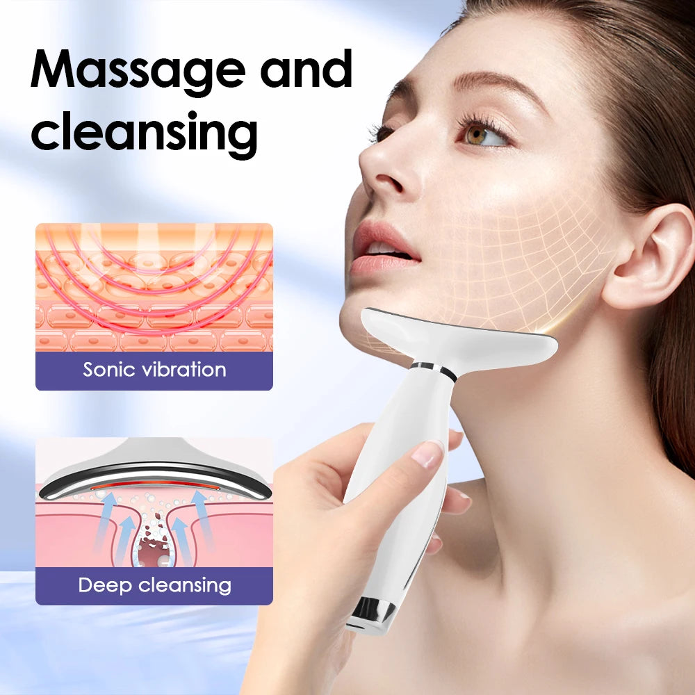 Appareil de Beauté Visage & Cou – Massage Vibrant, Lifting & Soin à Domicile