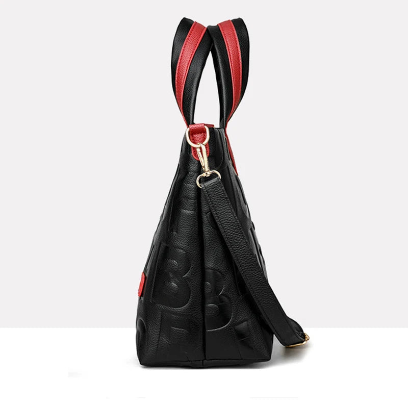 Sac à Main pour Femmes – Grande Capacité, PU Cuir avec Lettre Gravée, Bandoulière Style Designer, Sac à Épaule et Crossbody