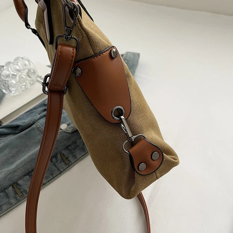 Sac Tote en Toile pour Femmes – Grande Capacité, Style Tendance Décontracté pour École, Travail et Sorties