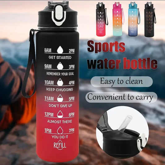 Gourde de Sport avec Paille & Suivi d’Hydratation – Étanche & Pratique