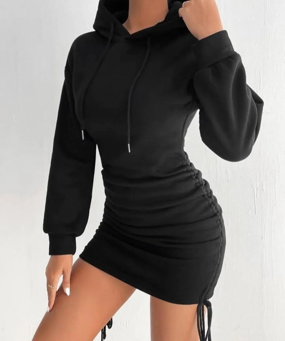 🌸 Robe Sweat à Capuche Froncée