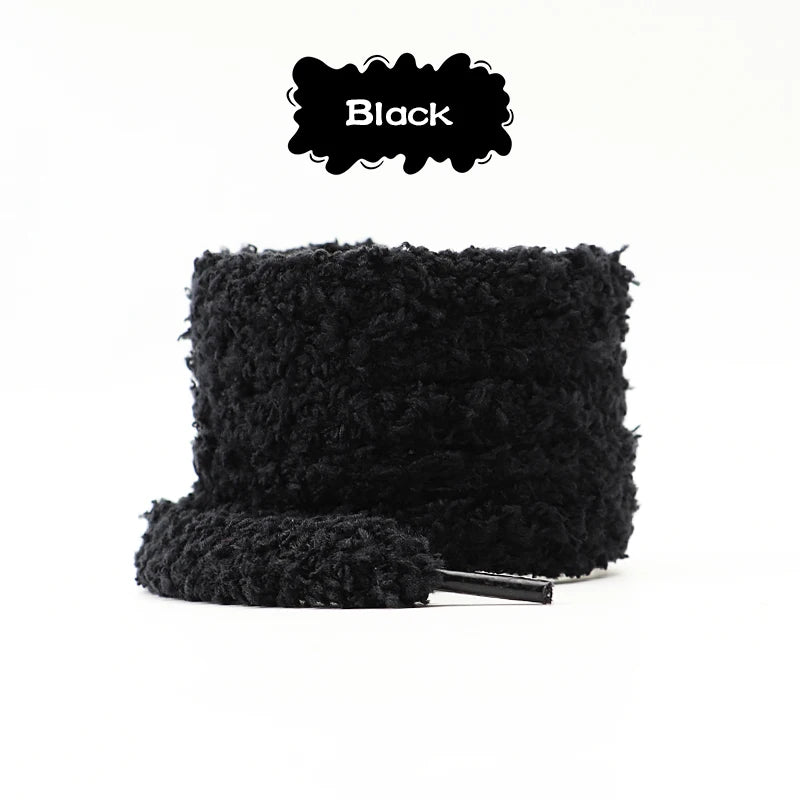 "Lacets ronds en peluche 1 cm – 1 paire, pour sneakers et chaussures plates, casual, disponibles en 80/100/120/140/160 cm" ✅