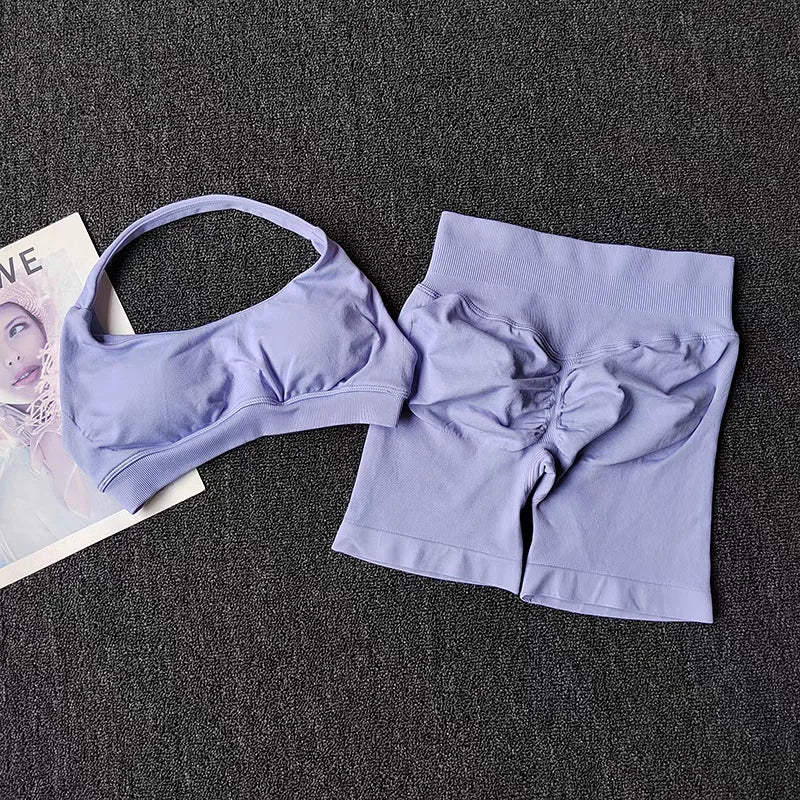 2 Pieces Yoga Suit – Ensemble Brassière & Short Seamless
