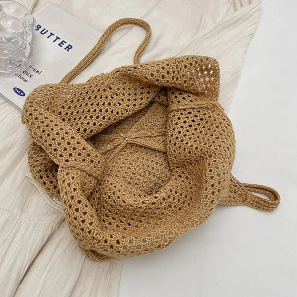 Sac à Épaule Tricoté – Femme Alliez style et praticité avec ce sac à épaule tricotéag Summer Mesh Beach Bag Hobo Bag