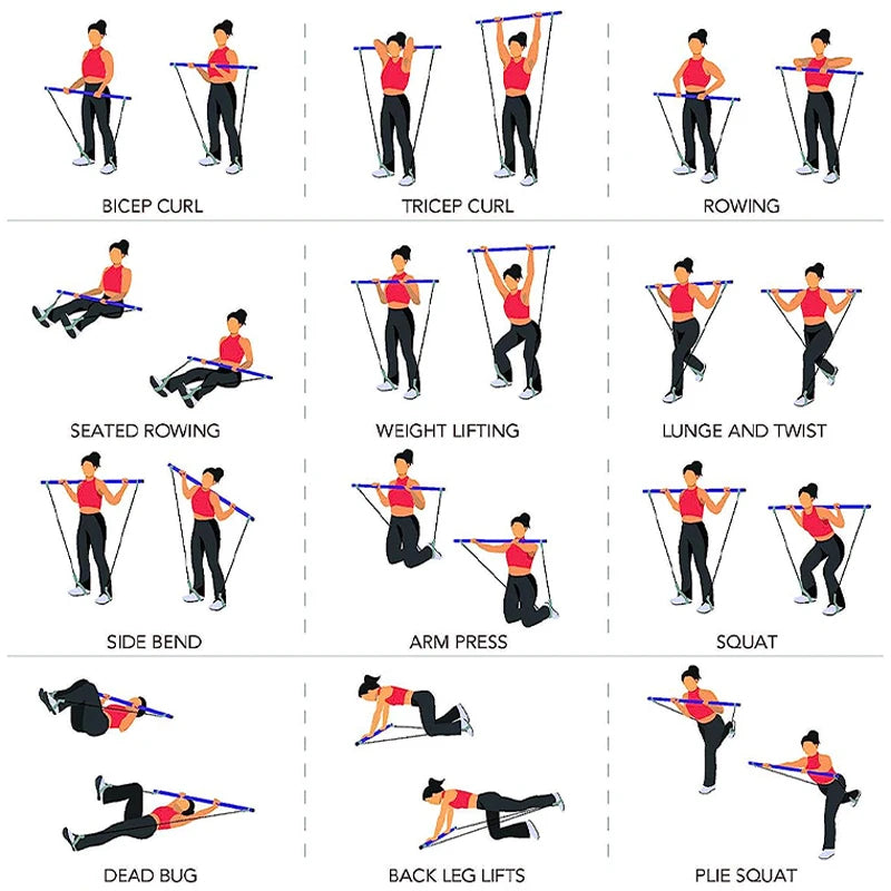 Pilates Bar Multifonction – Renforcement & Souplesse Complète