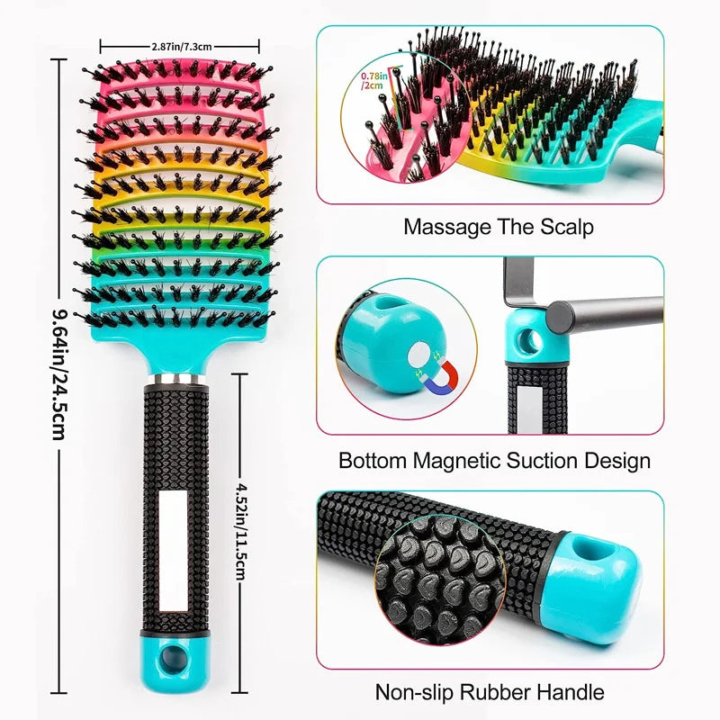 Brosse Magique pour Cuir Chevelu – Démêloir Professionnel pour Cheveux Mouillés et Bouclés, Accessoire de Coiffure pour Femmes