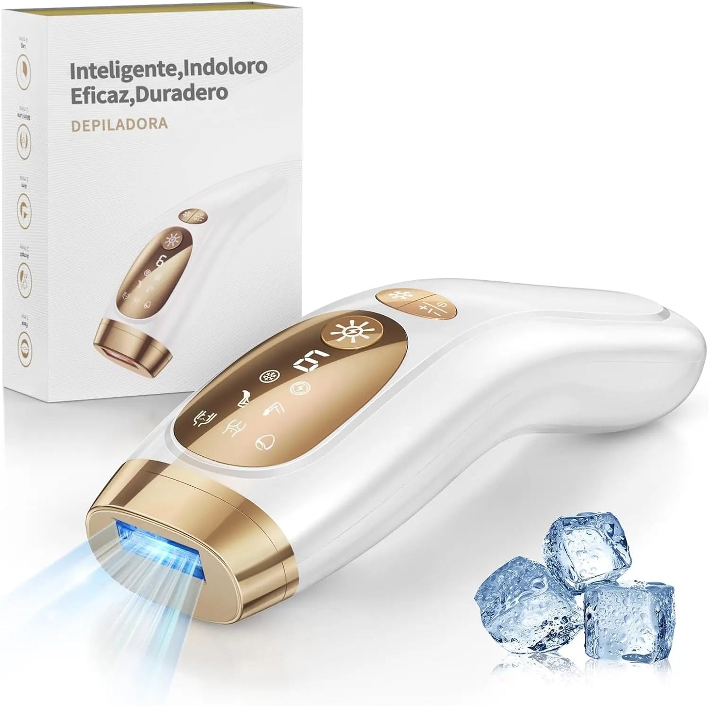 Épilateur à Lumière Pulsée IPL – 9 Niveaux, Flash Illimité, Refroidissement Ice-Cooling, Résultats Durables