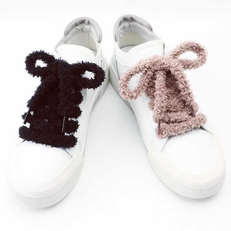 "Lacets ronds en peluche 1 cm – 1 paire, pour sneakers et chaussures plates, casual, disponibles en 80/100/120/140/160 cm" ✅