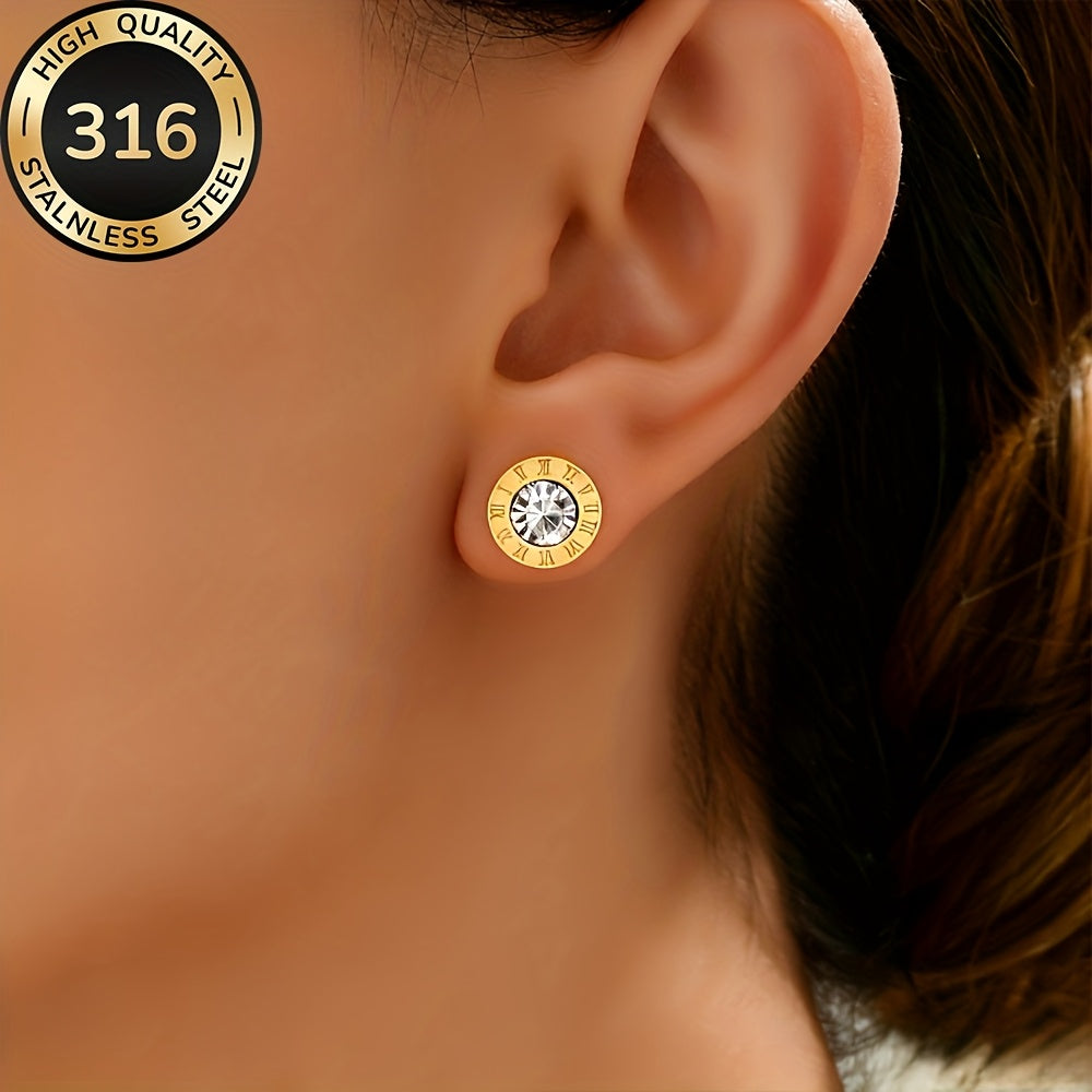 Boucles d’Oreilles Femme – Puces Dorées Acier Inoxydable Anti-Allergie ✨💛