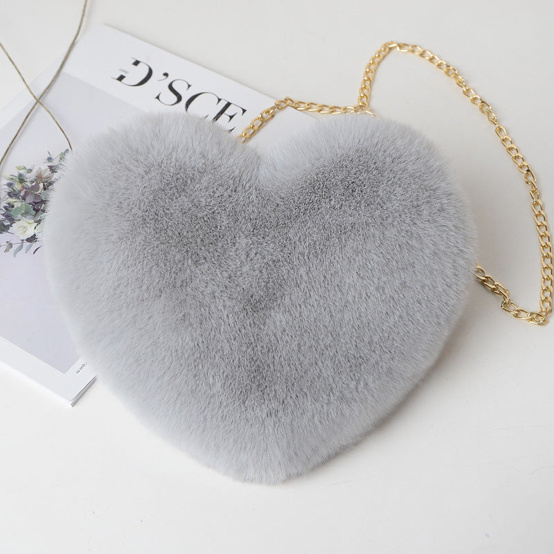 "Sac Femme en Peluche – Chaîne Épaule, Idéal en Soirée"