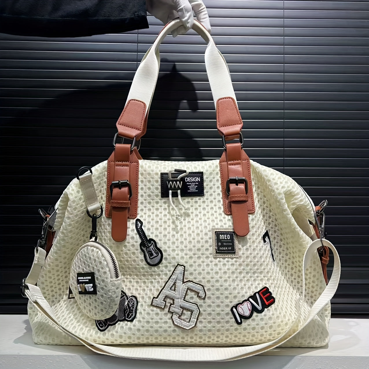 👜 LS SHOP – Sac Cabas XXL en Nylon Noir avec Teddy Bear – Tendance, Ultra-Pratique & Idéal Voyages ✨
