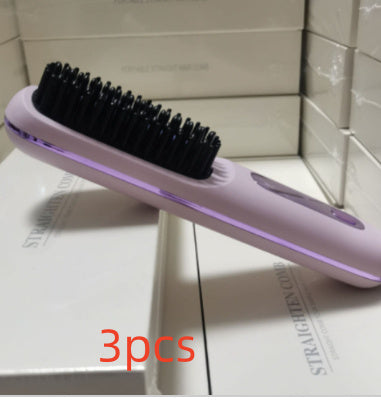LS SHOP – Brosse Lissante et Boucleuse Sans Fil 2-en-1 | Chauffe Rapide, USB Portable