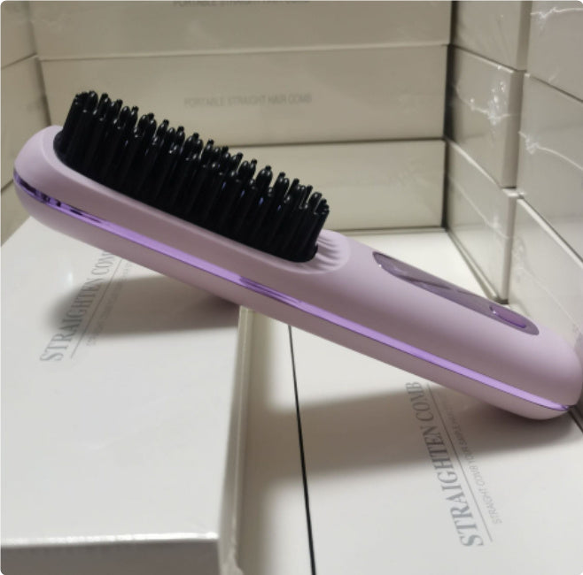 LS SHOP – Brosse Lissante et Boucleuse Sans Fil 2-en-1 | Chauffe Rapide, USB Portable