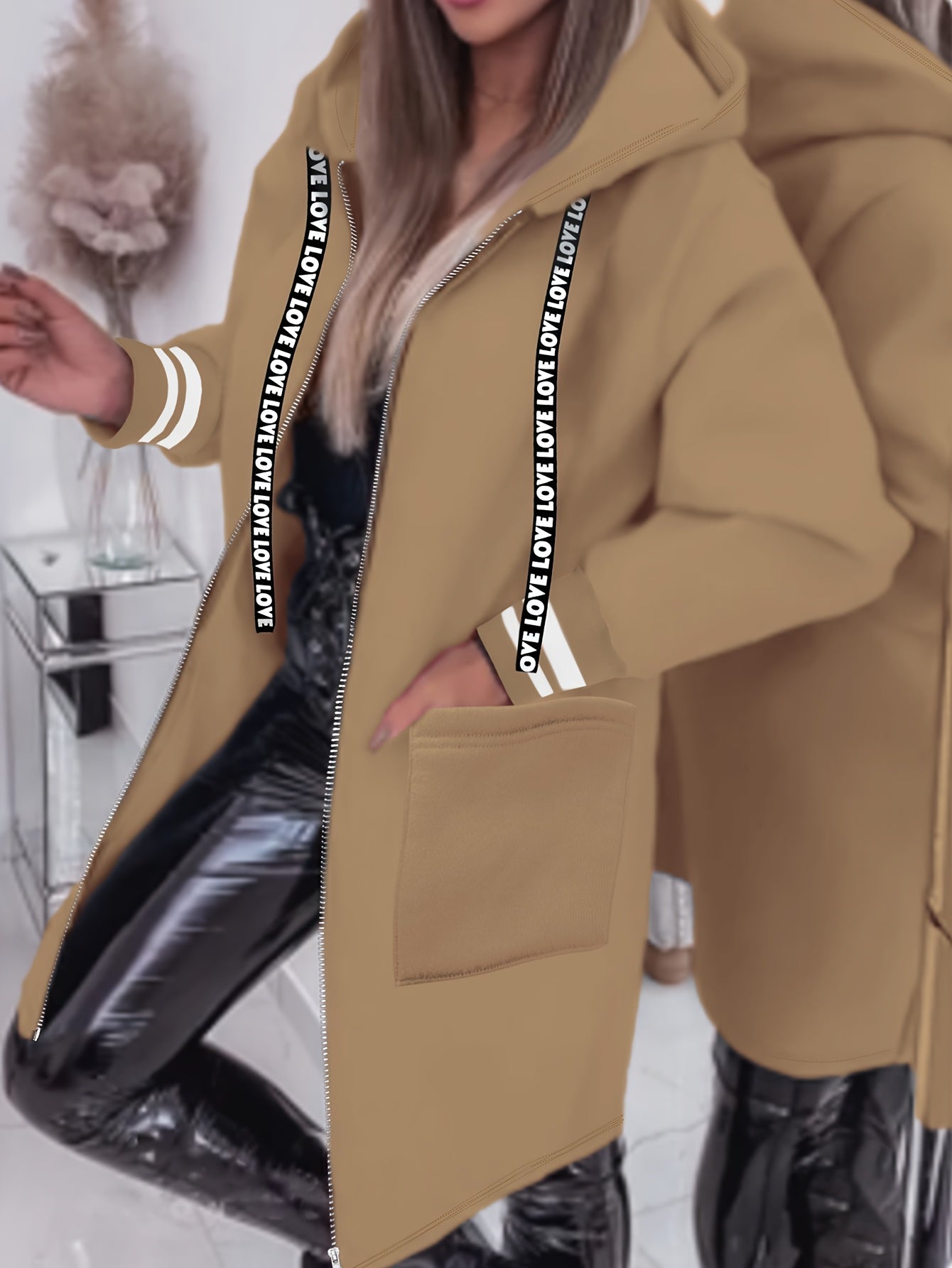 « LS-SHOP 🌿 Veste à Capuche Femme – Zip, Poches et Cordons | Casual Printemps/Automne | ls-shop-veste-capuche »
