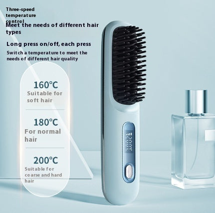 LS SHOP – Brosse Lissante et Boucleuse Sans Fil 2-en-1 | Chauffe Rapide, USB Portable