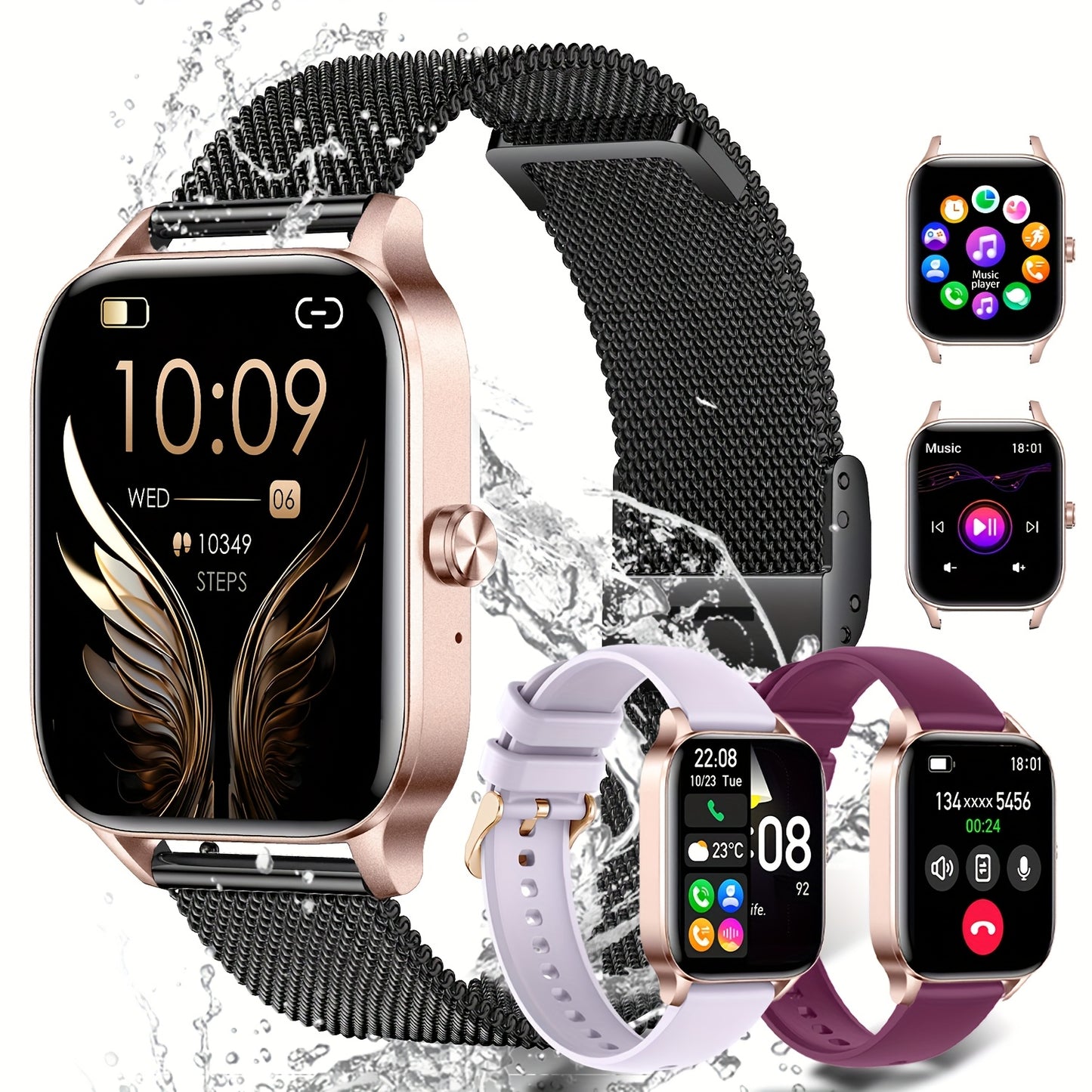 📱 LS Shop – Montre Connectée HD 1,85” 🕒 | Assistant Vocal IA 🎤, Appels & Messages 📩, Musique 🎵, Caméra à Distance 📸, Rappel Sédentarité ⏰ +100 Fonctions