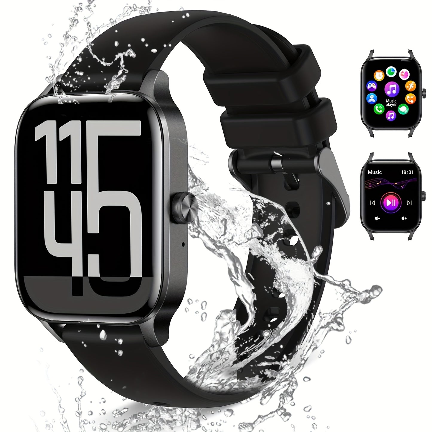 📱 LS Shop – Montre Connectée HD 1,85” 🕒 | Assistant Vocal IA 🎤, Appels & Messages 📩, Musique 🎵, Caméra à Distance 📸, Rappel Sédentarité ⏰ +100 Fonctions