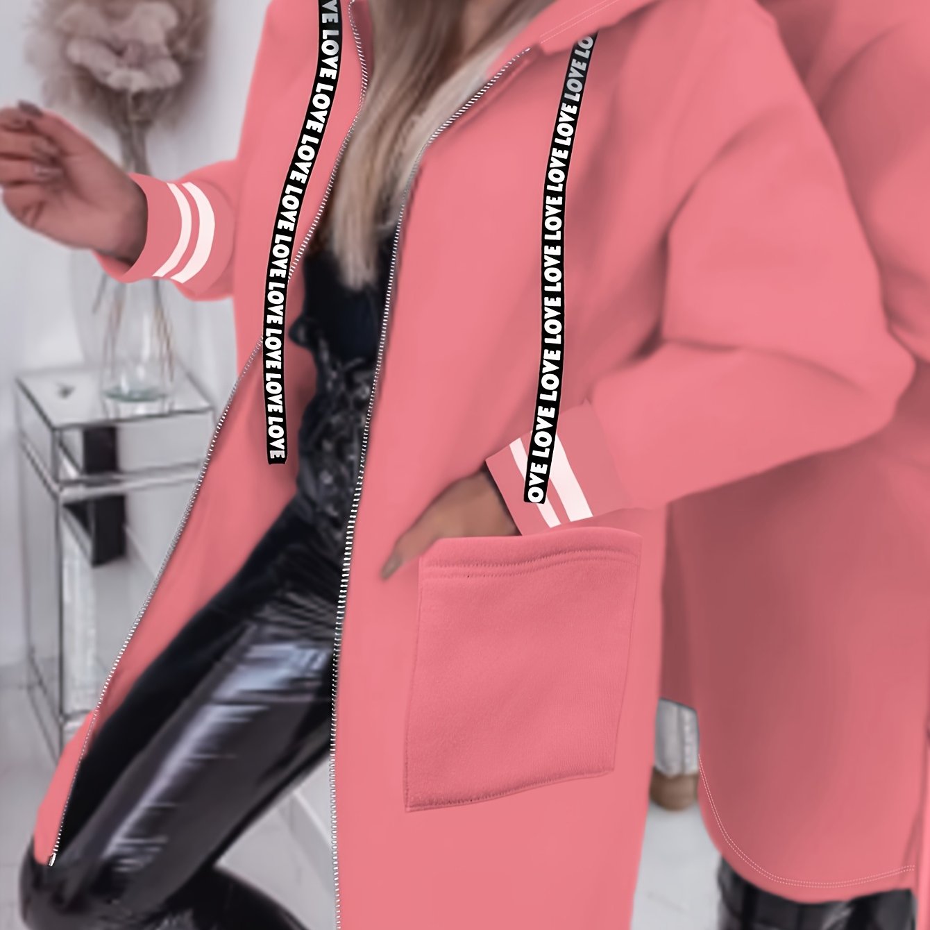 « LS-SHOP 🌿 Veste à Capuche Femme – Zip, Poches et Cordons | Casual Printemps/Automne | ls-shop-veste-capuche »