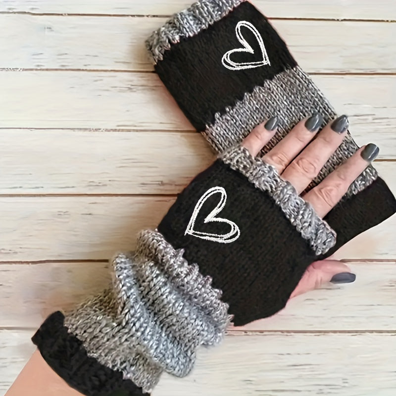 « LS-SHOP ❄️ Gants Femme Sans Doigts – Broderie Cœur, Couleurs Retro, Chauds & Fashion Automne/Hiver | ls-shop-gants-femme »
