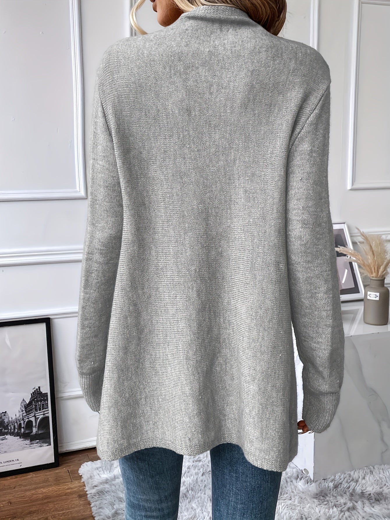 « LS-SHOP 🍂 Cardigan Femme Marron Élégant – Châle à Franges et Ourlet Volanté, Confortable Automne/Hiver | Style Casual & Cozy | ls-shop-cardigan-franges »