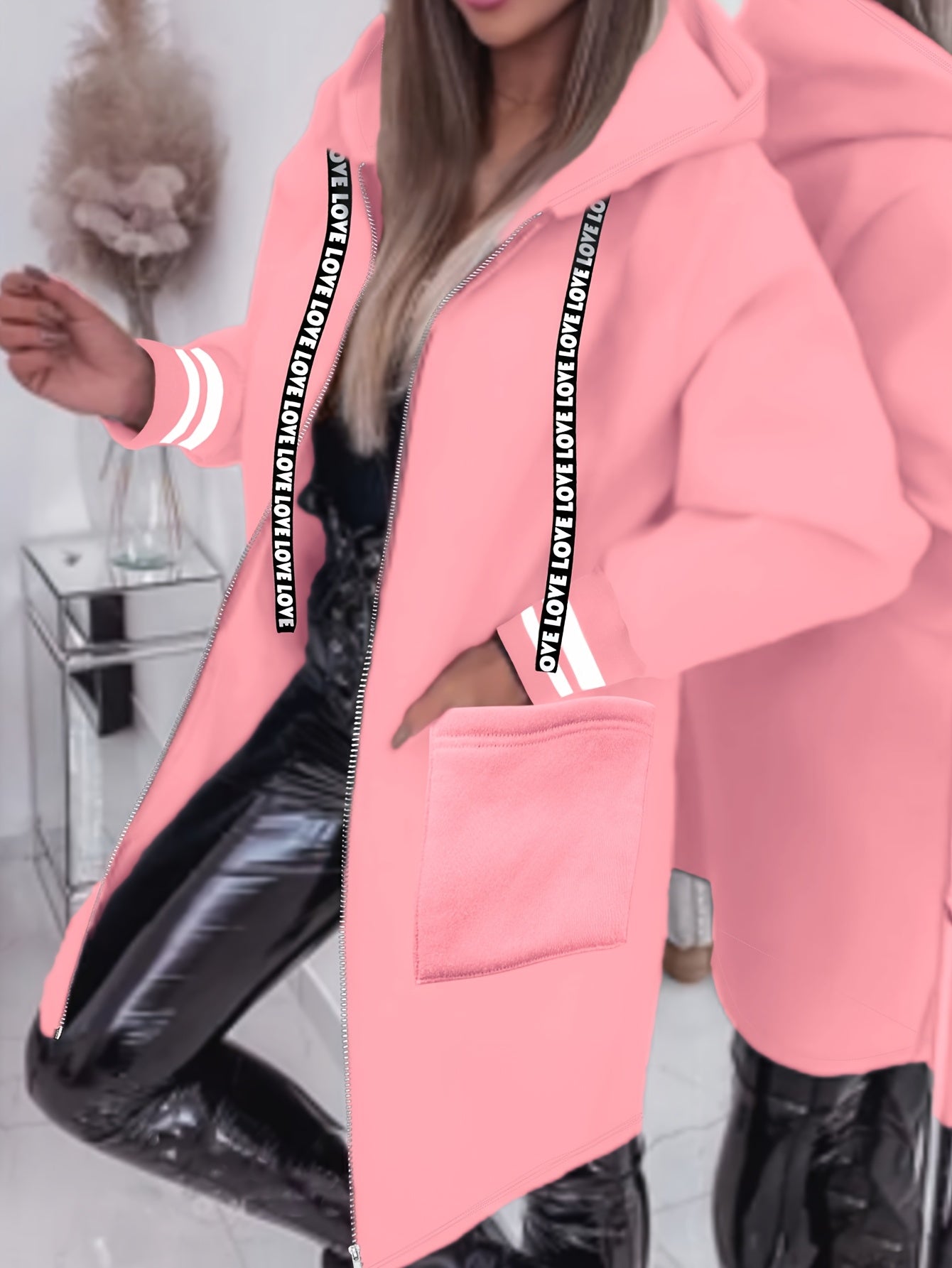 « LS-SHOP 🌿 Veste à Capuche Femme – Zip, Poches et Cordons | Casual Printemps/Automne | ls-shop-veste-capuche »