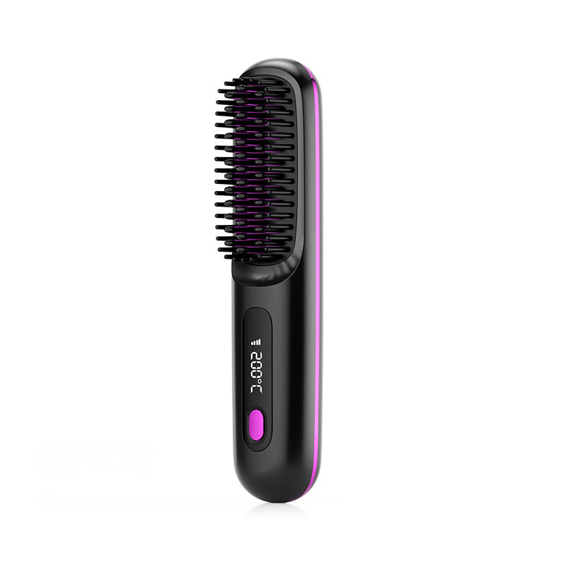 LS SHOP – Brosse Lissante et Boucleuse Sans Fil 2-en-1 | Chauffe Rapide, USB Portable
