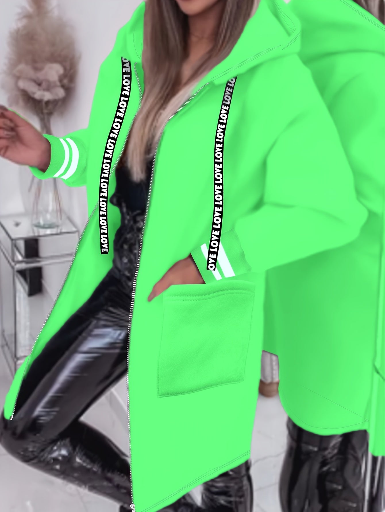 « LS-SHOP 🌿 Veste à Capuche Femme – Zip, Poches et Cordons | Casual Printemps/Automne | ls-shop-veste-capuche »