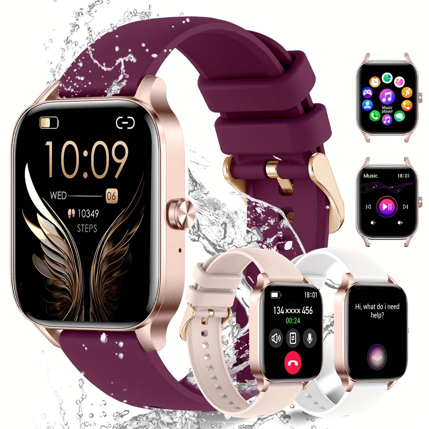 📱 LS Shop – Montre Connectée HD 1,85” 🕒 | Assistant Vocal IA 🎤, Appels & Messages 📩, Musique 🎵, Caméra à Distance 📸, Rappel Sédentarité ⏰ +100 Fonctions